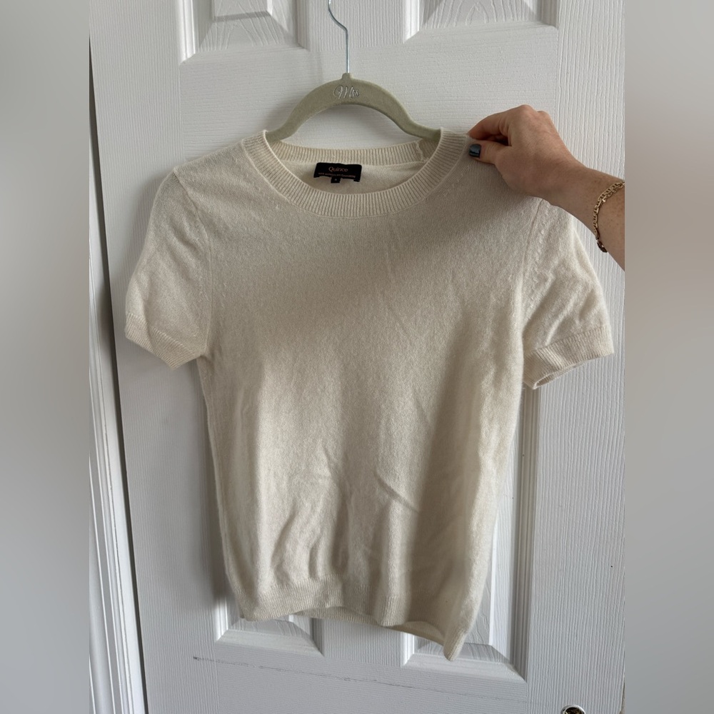 Mongolian Cashmere Tee Small Ivory